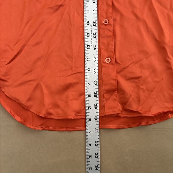 Nasty Gal Orange Button Up Shirt Top Blouse Size 8 - Picture 5 of 6
